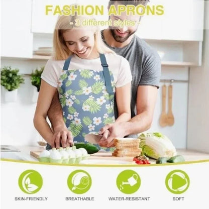 Adjustable Waterproof Kitchen Apron - Coffee Baking Oil Proof