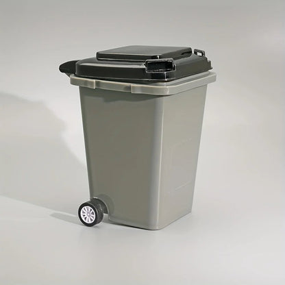 Mini Office Desk Organizer with Trash Bin & Pen Holder Storage
