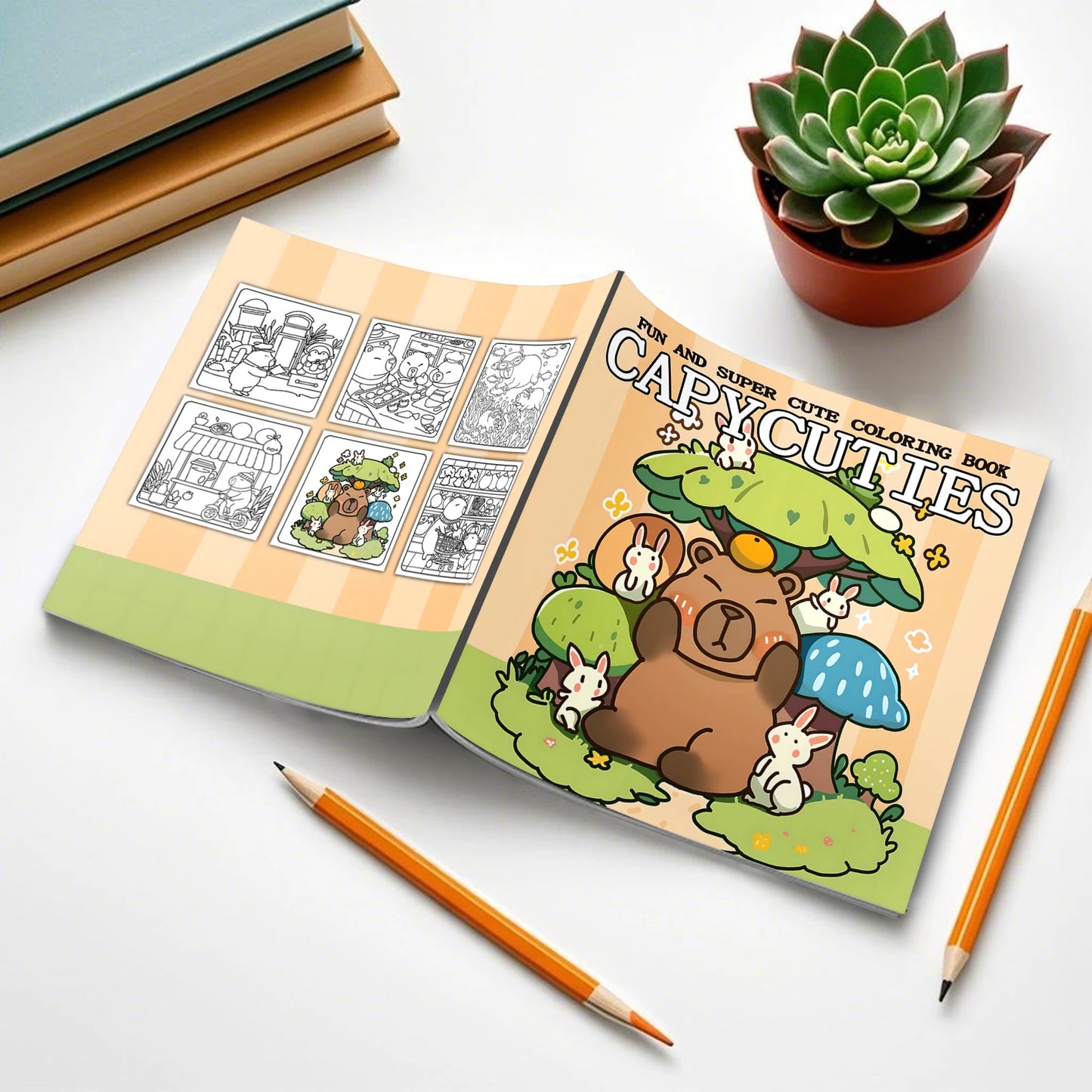 CAPYCUTIES Bold-Easy Patterns Adult Coloring Book - Cute Drawing Gift