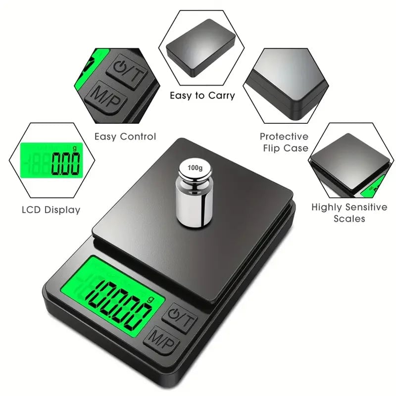 Digital Pocket Scale 1000g x 0.1g - Precision Jewelry Food Travel