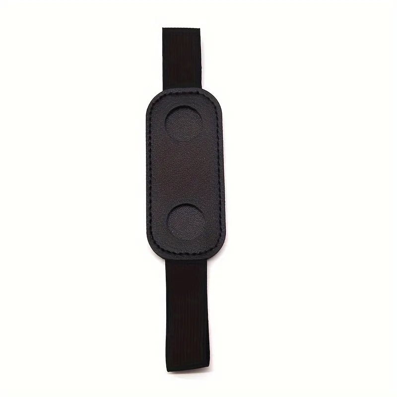 PU Leather Pen Holder Sleeve Elastic Band Clip Office Notebook