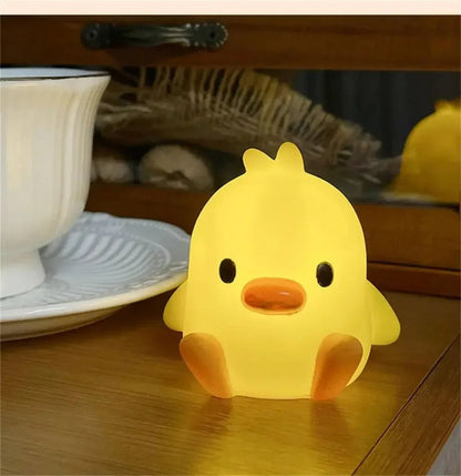 LED Duck Night Light - Soft Silicone Kids Bedside Lamp Animal Design