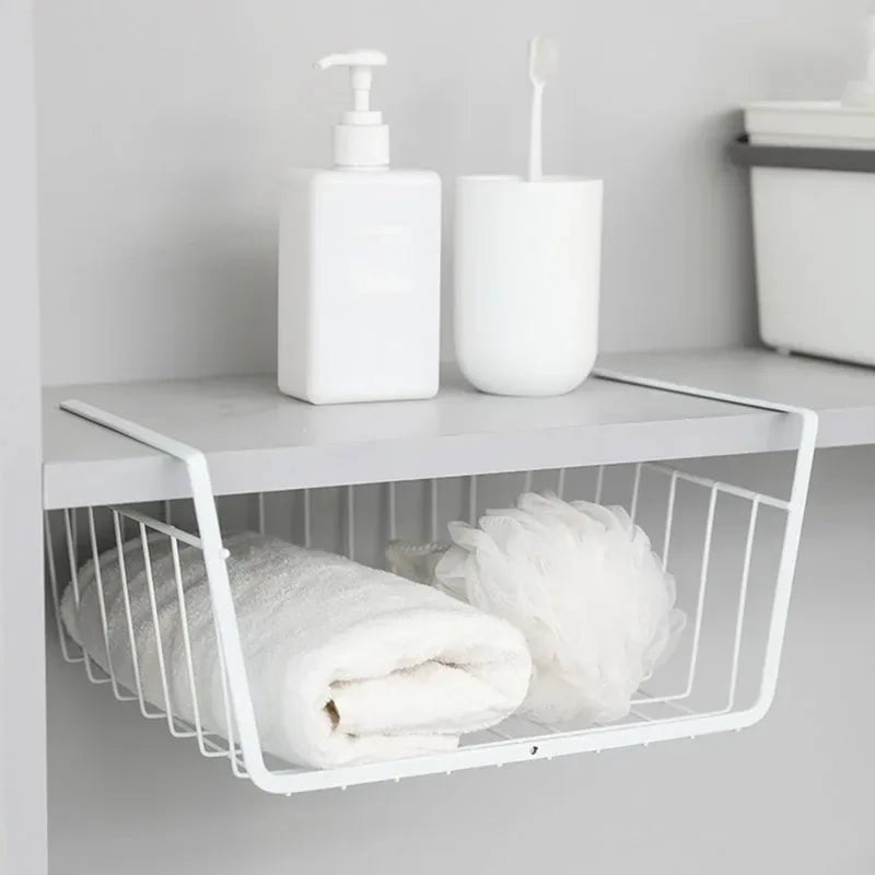 Iron Perforated Hanging Storage Basket Multi-Function Kitchen Bath