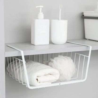 Iron Perforated Hanging Storage Basket Multi-Function Kitchen Bath