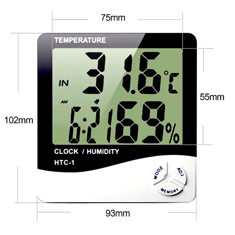LCD Digital Thermometer Hygrometer for Lash Extensions