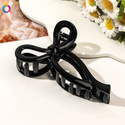 Matte Acrylic Bow Hair Claw Clip - Large Ponytail Crab Hair Clip