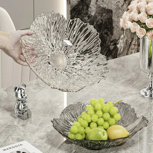 Large Capacity Petal Design Fruit Tray - Light Luxury Snack Serving