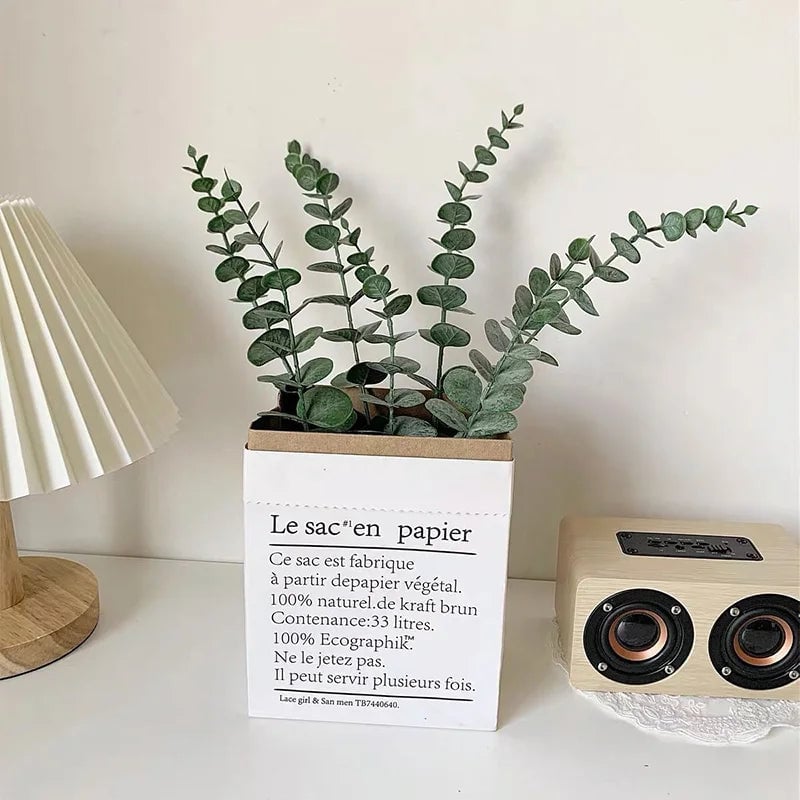 20pcs Artificial Eucalyptus Stems - Realistic Green Fake Branches
