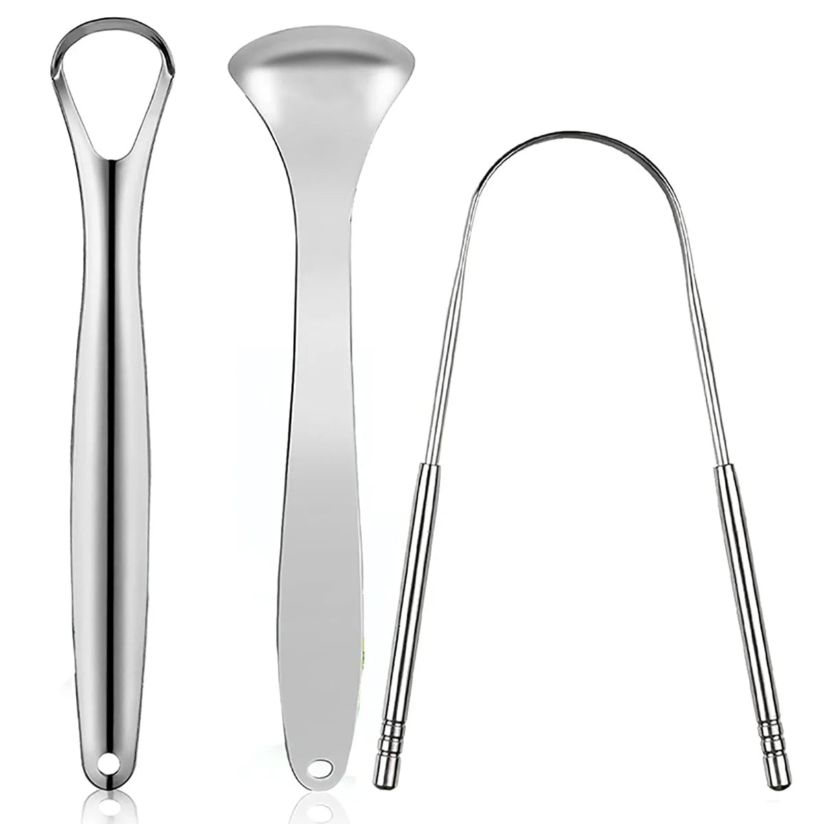 Stainless Steel Tongue Scraper Cleaner 1pc/3pc Metal Oral Care