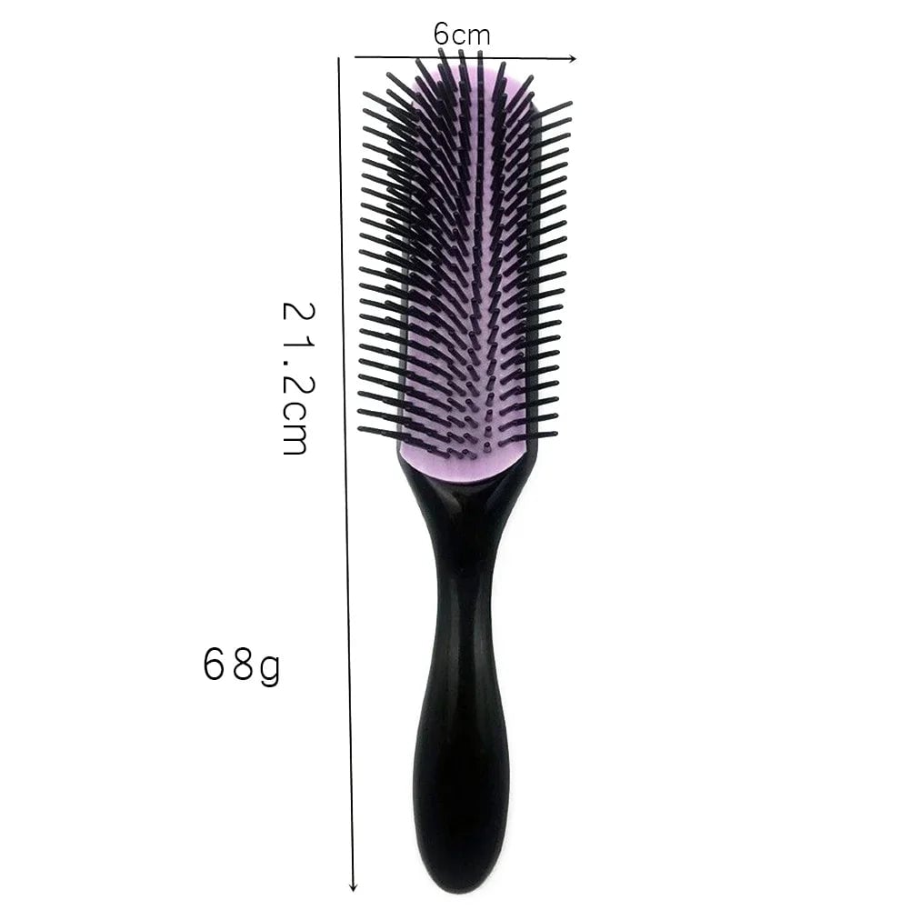 9 Rows Hair Brush Detangling Comb Scalp Massage Straight Curly Hair