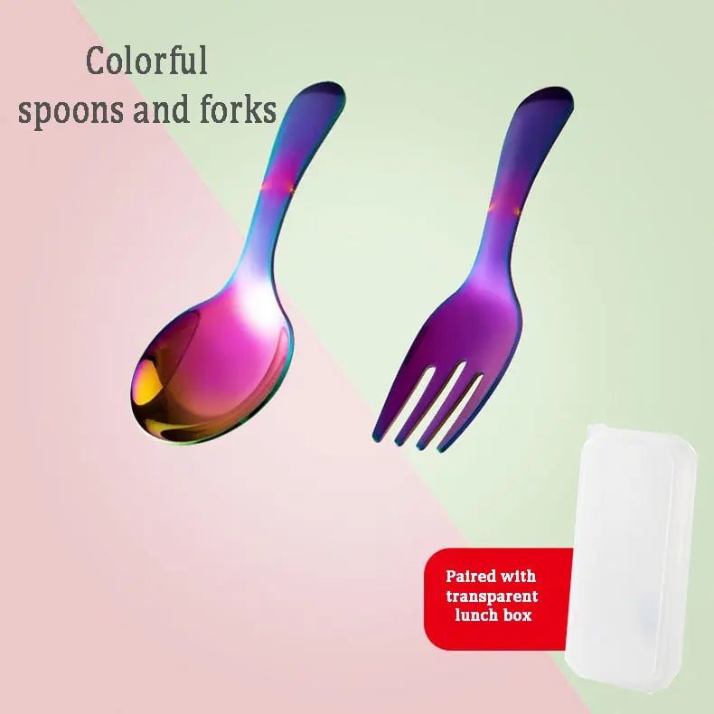 304 Stainless Steel Portable Spoon Fork Set - Outdoor Camping