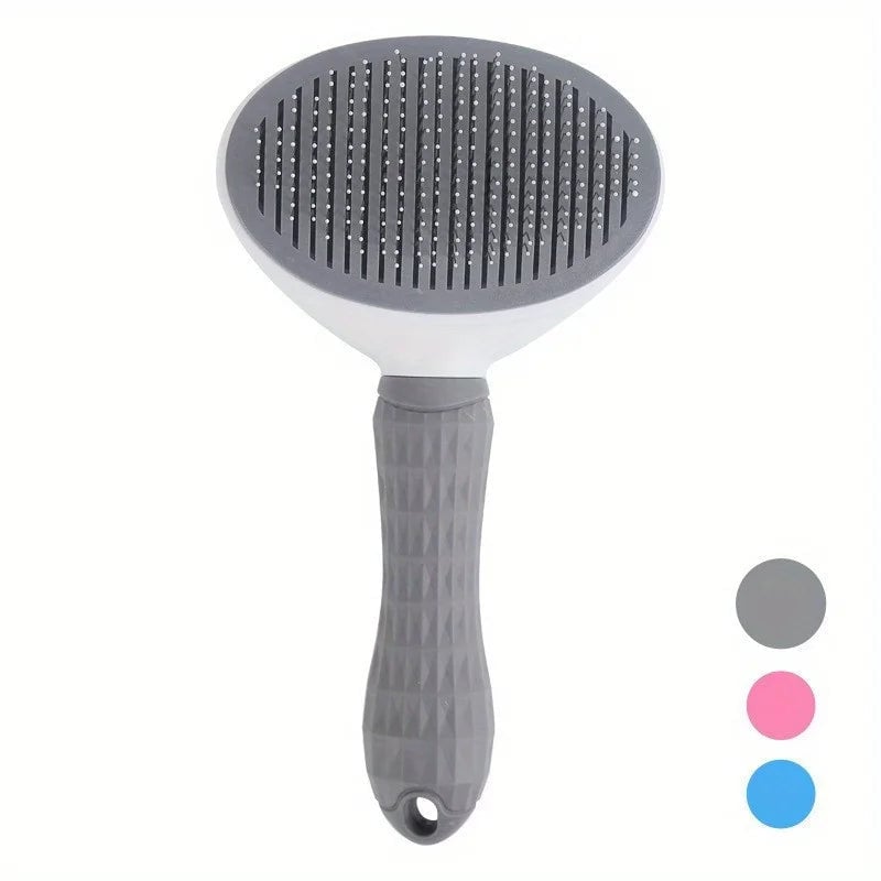 One-Click Pet Hair Removal Comb - Automatic Slicker Brush Dogs Cats