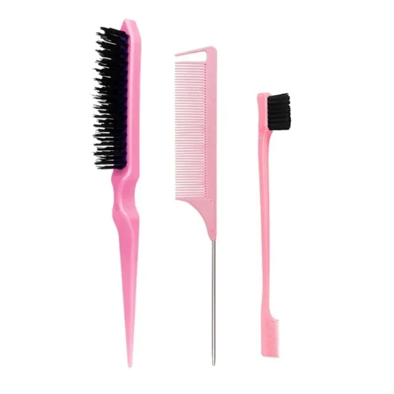 3-Piece Teasing Comb Set - Triple Rat Tail Hair Styling Tools