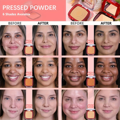 24H Matte Pressed Powder Foundation - Full Coverage Oil Control