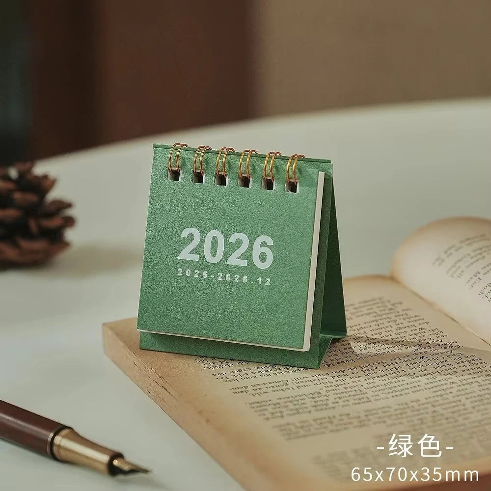 2026 Mini Spiral Desktop Calendar - Creative Office Stationery Decor
