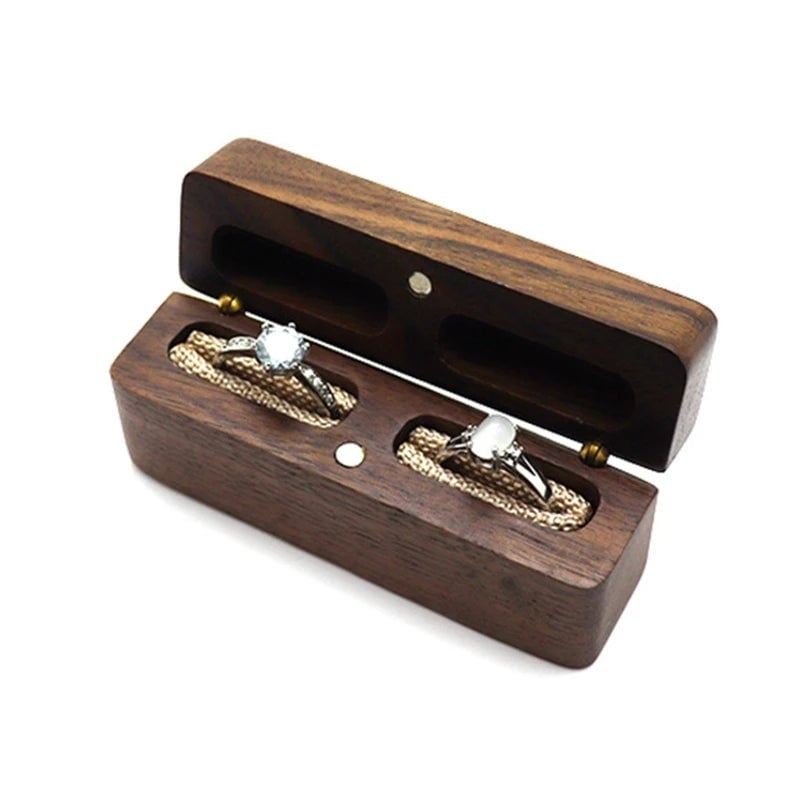 Wooden Ring Box - Premium Jewelry Organizer for Engagement Proposal