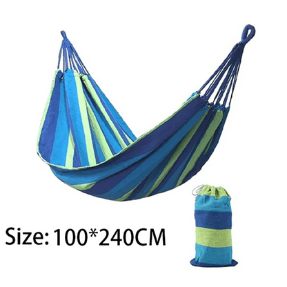 Double Cotton Canvas Hammock 2 Person with Tree Straps Red Blue