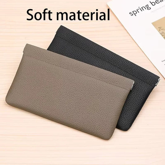 PU Leather Document Holder Wallet - Passport License Storage Organizer