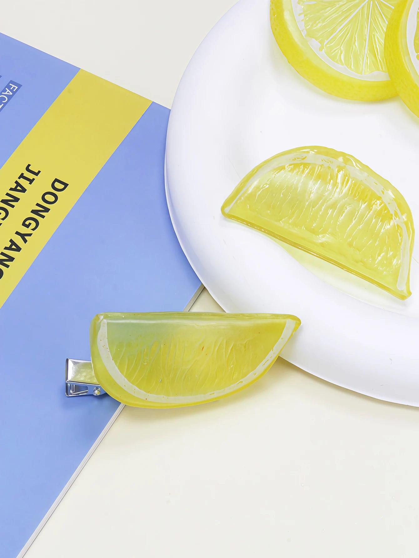 Citrus Fruit Hair Clips - Lemon Orange Design Summer Girls Hairpins
