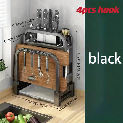 Stainless Steel Knife Holder & Cutting Board Storage Rack