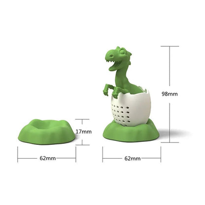 Reusable Silicone Dinosaur Tea Infuser Strainer Coffee Filter