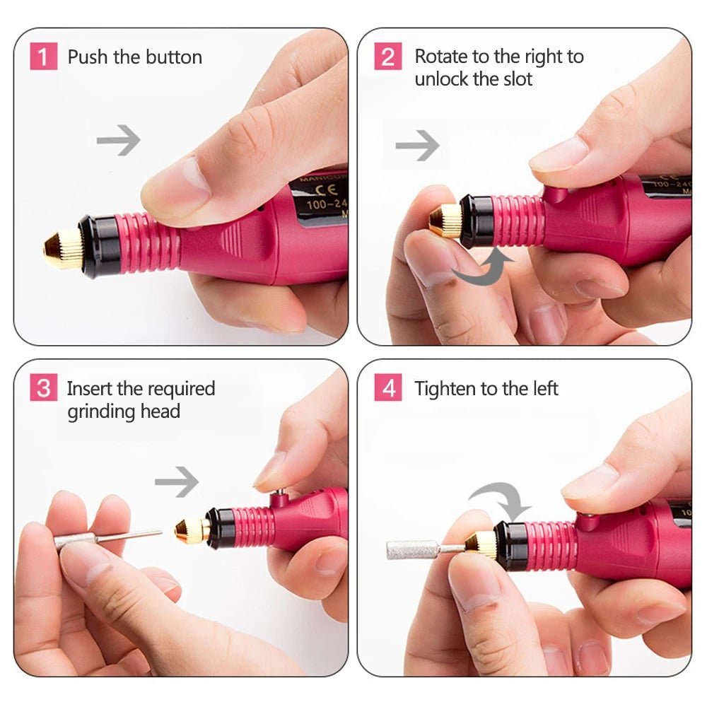 Lulaa Electric Nail Drill 35000RPM Professional Manicure Pedicure Kit