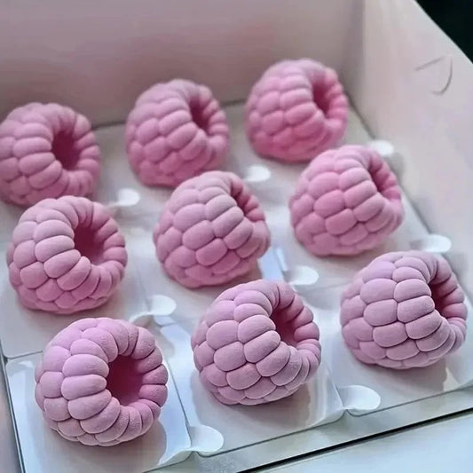 6-Cavity Raspberry Mousse Silicone Mold for Chocolate Desserts