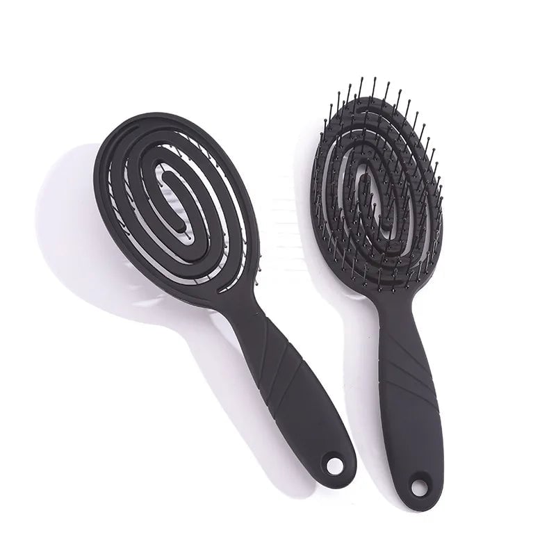 Professional Detangling Hair Brush with Spiral Spring for Curls