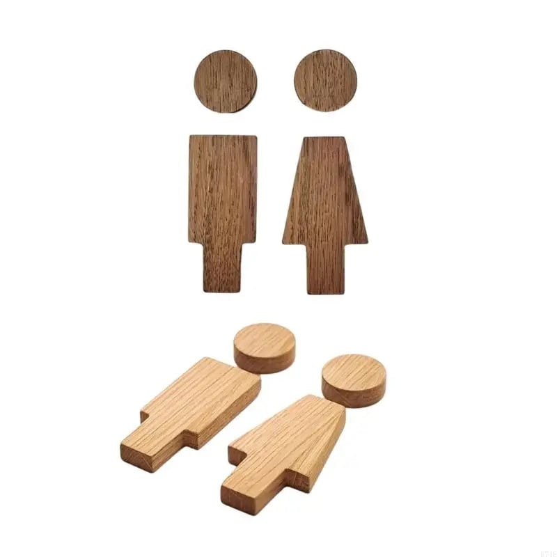 Wood Bathroom Door Signs Men Women Set Toilet Restroom Signage Home