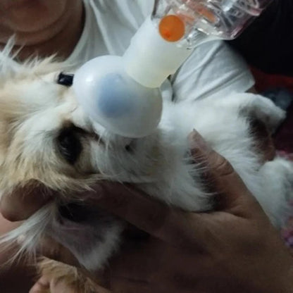 Pet Aerosol Chamber Spacer with Silicone Mask for Cat Dog Inhalation