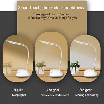 USB Rechargeable LED Desk Lamp Touch Dimming Eye Protection Office