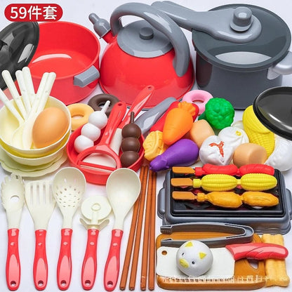 Interactive Musical Kitchen Toy Set with Cutting Tools for Kids Play