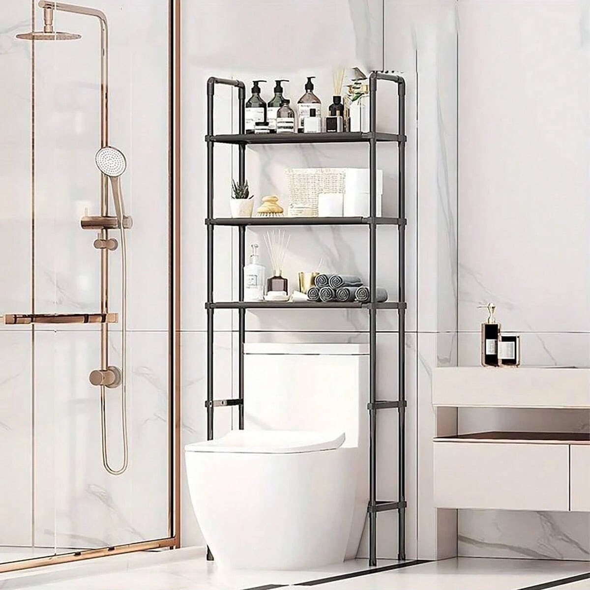 3 Tier Bathroom Storage Rack Above Toilet Shelf Organizer Space Saver