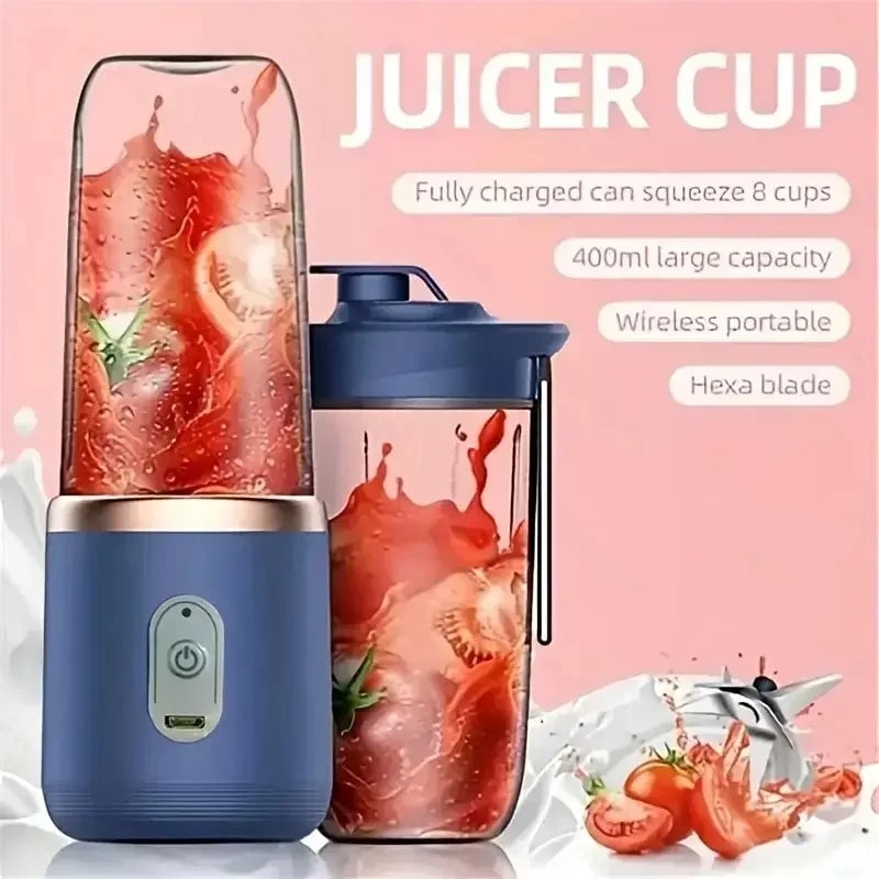 6-Blade Electric Portable Blender Bottle - Juice Smoothie Maker