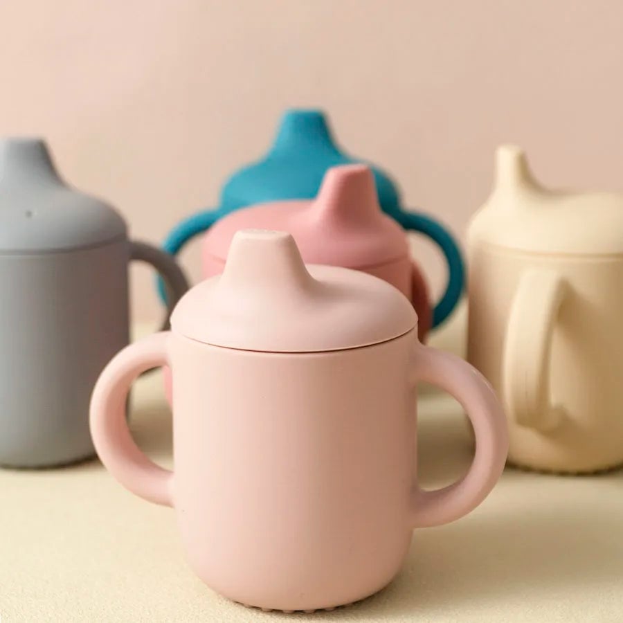Baby Silicone Drinking Cup - Portable Infant Learning Hand Cup
