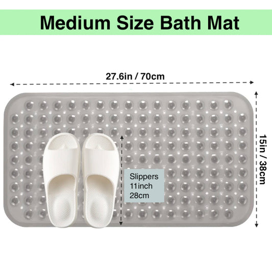 Non-Slip Bathtub Mat 27.6x15in Suction Cups Drain Holes Shower