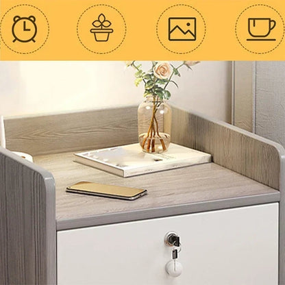 Nordic Modern Nightstand with Drawer - Wood Bedroom Storage Cabinet