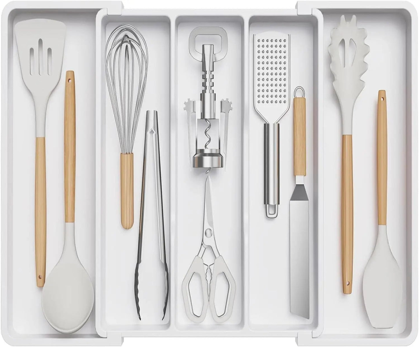 Expandable Kitchen Silverware Drawer Organizer Adjustable Utensil Tray