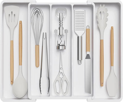 Expandable Kitchen Silverware Drawer Organizer Adjustable Utensil Tray