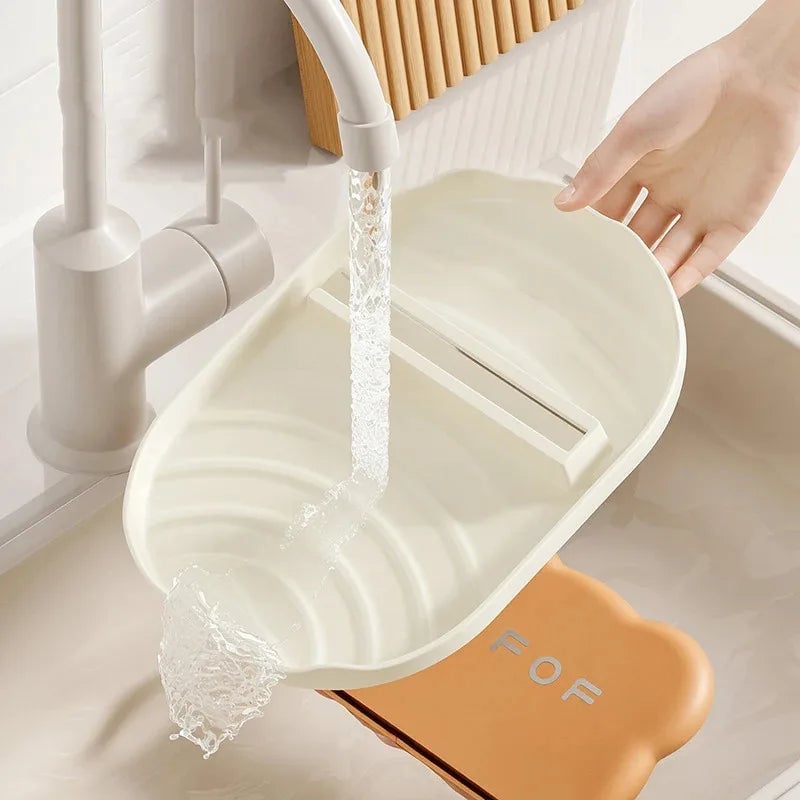 Kitchen Bear Pot Lid Rack Countertop Utensil Organizer with Drain
