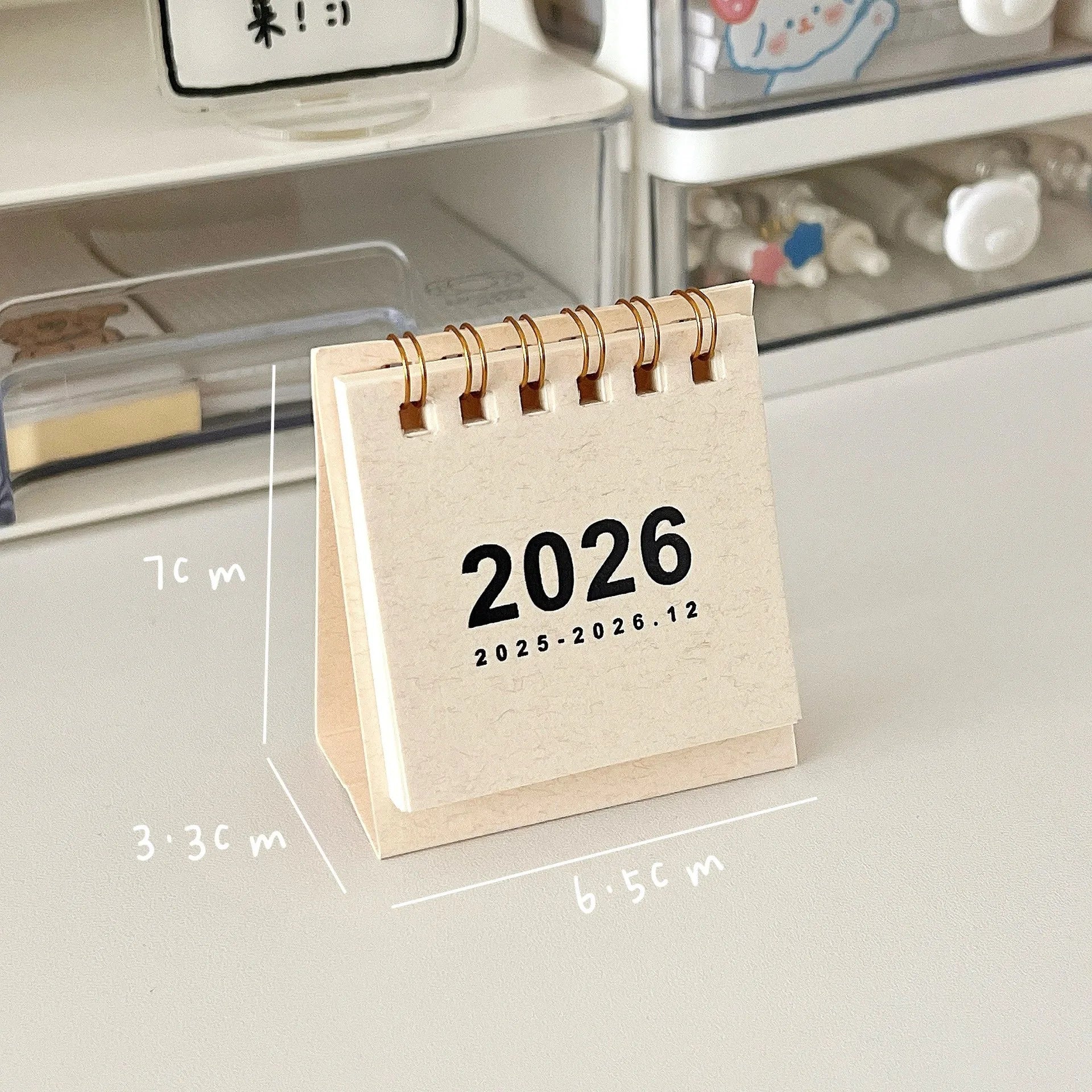 2026 Mini Spiral Desktop Calendar - Creative Office Stationery Decor