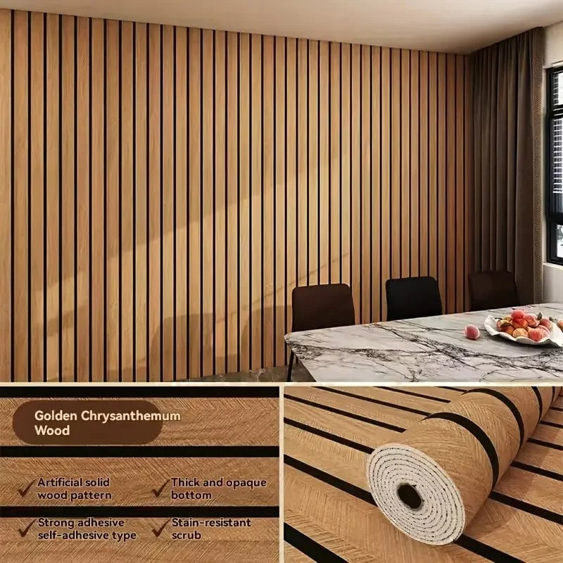 Waterproof Self-Adhesive Wood Grain Peel & Stick Wallpaper Veneer