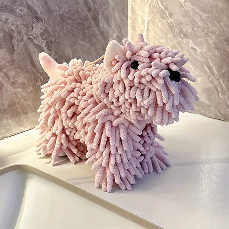 Wall Mount Puppy Shaped Hand Towel - Kitchen Bathroom Absorbent