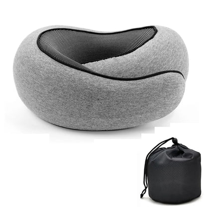 Memory Foam U-Shaped Travel Neck Pillow - Adjustable Support