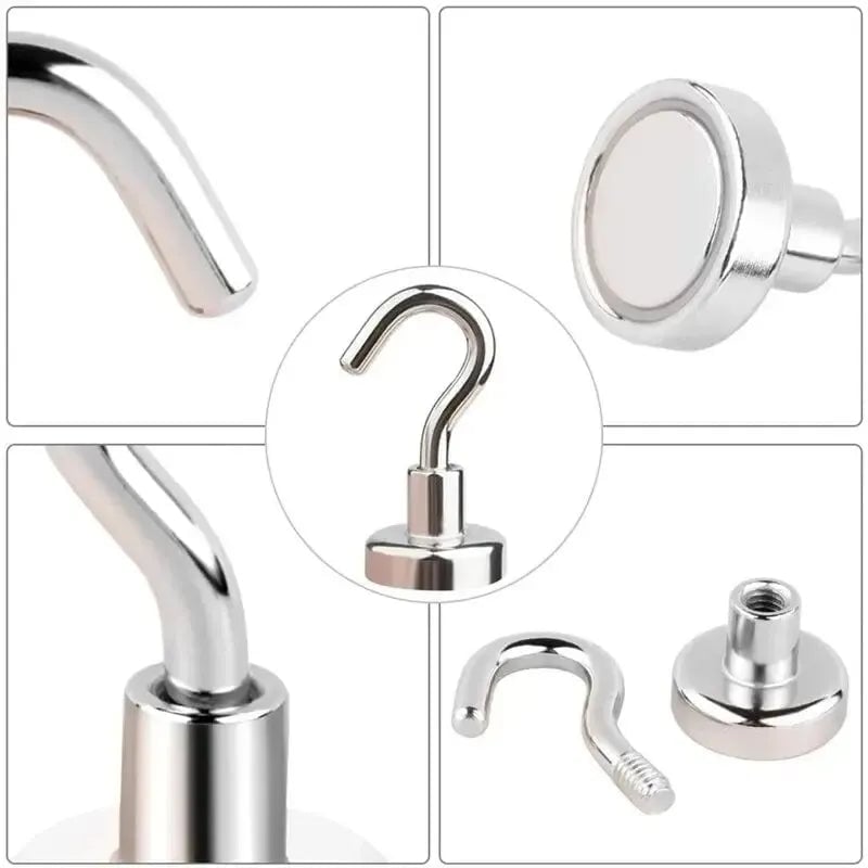 10PCS Strong Magnetic Hooks Multi-Purpose Kitchen Bathroom Storage