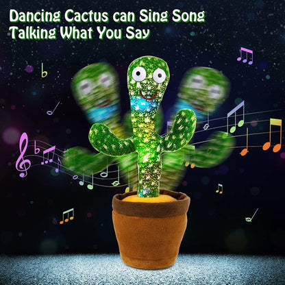 Dancing Cactus Plush Toy - 120 Songs USB Battery Voice Repeat Speaker