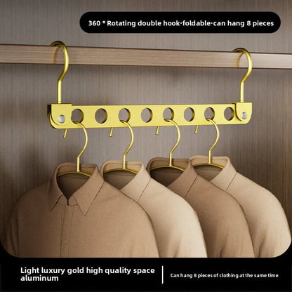 Foldable Rotatable Metal Hanger Storage Rack 6/8 Holes Organizer