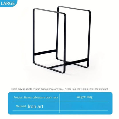 Iron Kitchen Dish Drying Rack - Countertop Plate Storage Cabinet