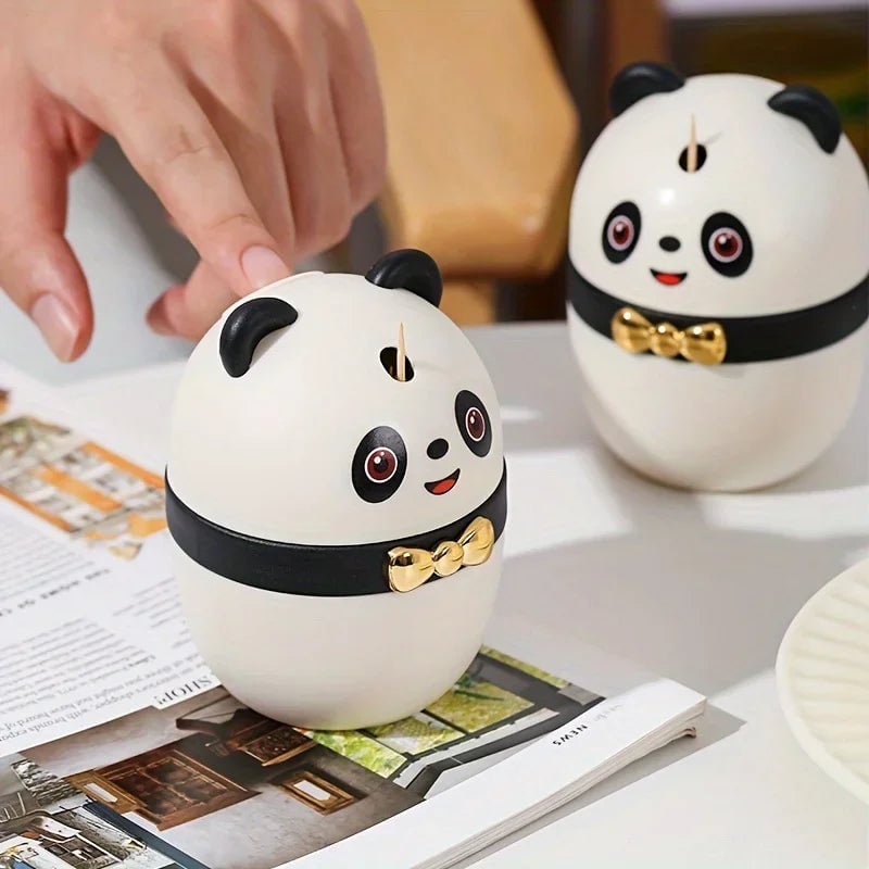 Panda Automatic Toothpick Dispenser - Cute Kitchen Storage Box