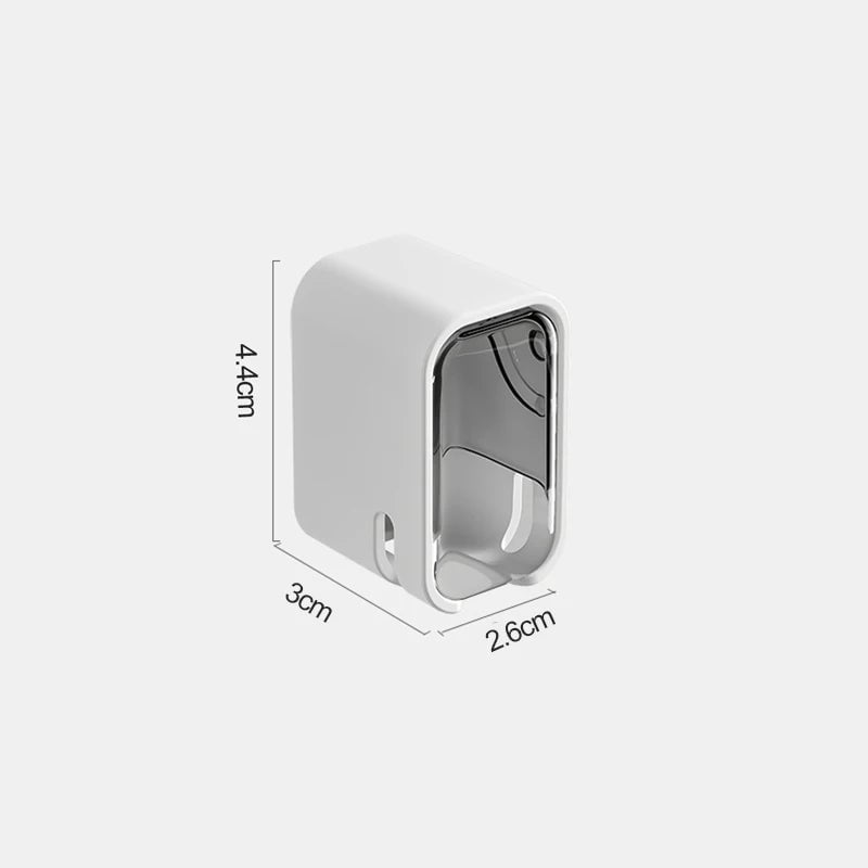 2PCS Wall Mounted Flip-Top Toothbrush Holder Dustproof Storage Rack